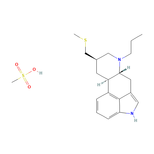 Pergolide mesylate salt (CAS: 66104-23-2) - Chemical Structure and Molecular Formula 