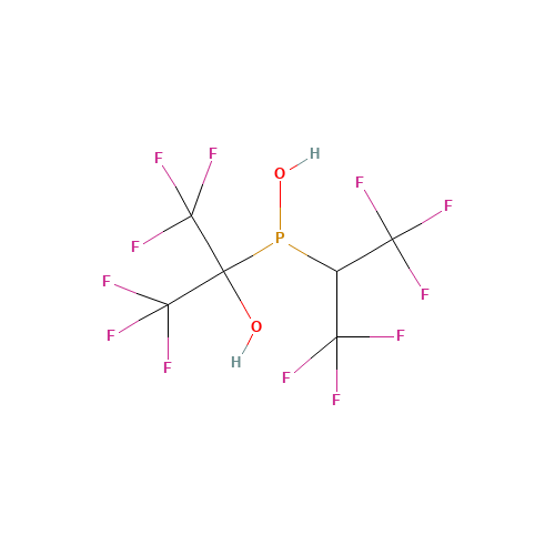1,1,1,3,3,3-HEXAFLUORO-2-(2,2,2-TRIFLUORO-1-HYDROXY-1-(TRIFLUOROMETHYL)ETHYLPHOSPHANYL)PROPAN-2-OL (CAS: 66644-46-0) - Chemical Structure and Molecular Formula 