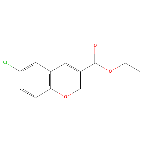 6-CHLORO-2H-CHROMENE-3-CARBOXYLIC ACID ETHYL ESTER (CAS: 66670-54-0) - Chemical Structure and Molecular Formula 