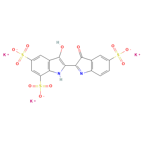 POTASSIUM INDIGOTRISULFONATE (CAS: 67627-18-3) - Chemical Structure and Molecular Formula 