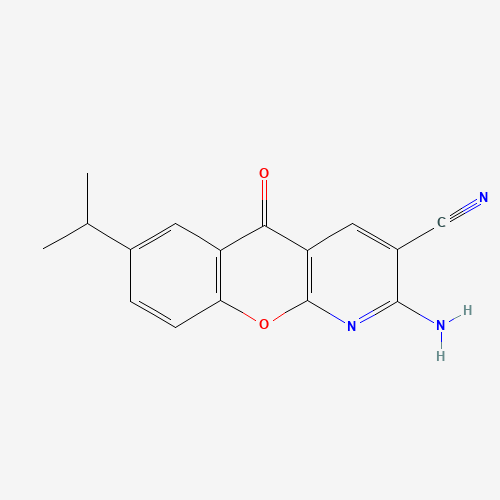2-AMINO-7-ISOPROPYL-5-OXO-5 H-[1]BENZOPYRANO[2,3-B]PYRIDINE-3-CARBONITRILE (CAS: 68302-12-5) - Related Chemical Product