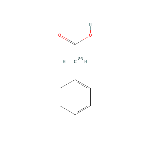 PHENYL(ACETIC ACID-2-13C) (CAS: 68661-15-4) - Chemical Structure and Molecular Formula 