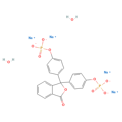 Phenolphthalein diphosphate tetrasodium salt (CAS: 68807-90-9) - Chemical Structure and Molecular Formula 