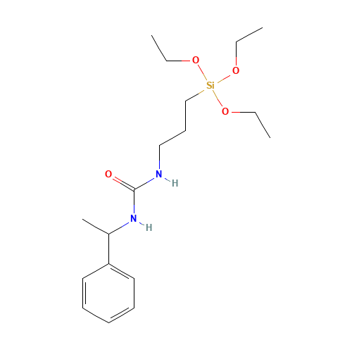 (S)-N-1-PHENYLETHYL-N'-TRIETHOXYSILYLPROPYLUREA (CAS: 68959-21-7) - Chemical Structure and Molecular Formula 