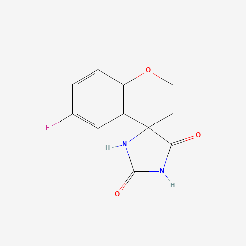 6-FLUORO-4-CHROMANONE HYDANTOIN (CAS: 69684-83-9) - Chemical Structure and Molecular Formula 