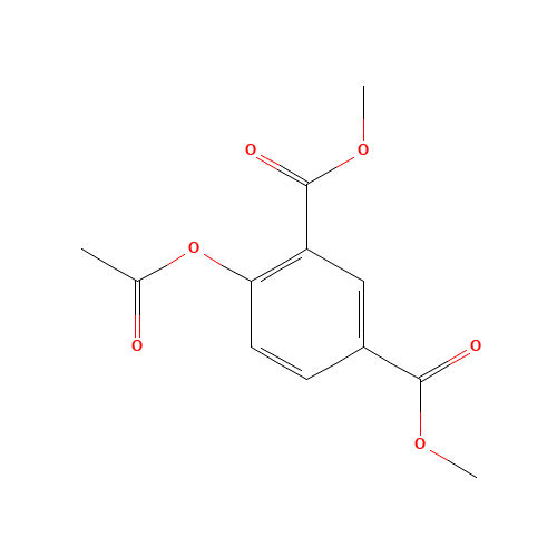 4-ACETOXYISOPHTHALIC ACID DIMETHYL ESTER (CAS: 71932-29-1) - Chemical Structure and Molecular Formula 