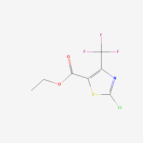 ETHYL 2-CHLORO-4-(TRIFLUOROMETHYL)-1,3-THIAZOLE-5-CARBOXYLATE (CAS: 72850-52-3) - Chemical Structure and Molecular Formula 