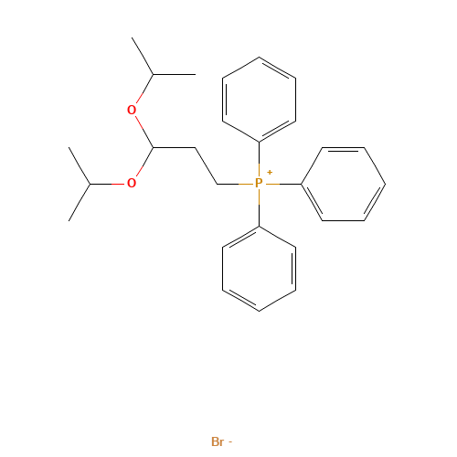 (3,3-DIISOPROPOXYPROPYL)TRIPHENYLPHOSPHONIUM BROMIDE (CAS: 72931-54-5) - Chemical Structure and Molecular Formula 