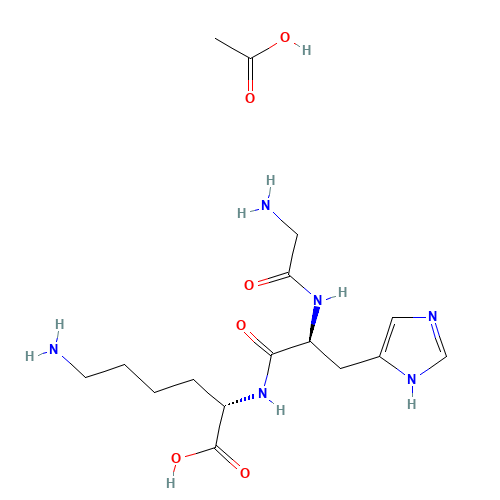 GLY-HIS-LYS ACETATE SALT (CAS: 72957-37-0) - Chemical Structure and Molecular Formula 