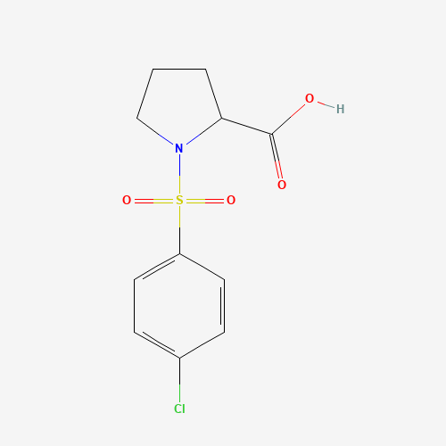 1-(4-CHLORO-BENZENESULFONYL)-PYRROLIDINE-2-CARBOXYLIC ACID (CAS: 73096-27-2) - Chemical Structure and Molecular Formula 