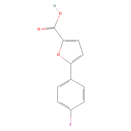 5-(4-FLUORO-PHENYL)-FURAN-2-CARBOXYLIC ACID (CAS: 73269-32-6) - Chemical Structure and Molecular Formula 