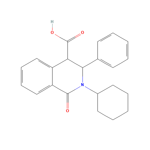 2-CYCLOHEXYL-1-OXO-3-PHENYL-1,2,3,4-TETRAHYDRO-4-ISOQUINOLINECARBOXYLIC ACID (CAS: 73349-37-8) - Related Chemical Product
