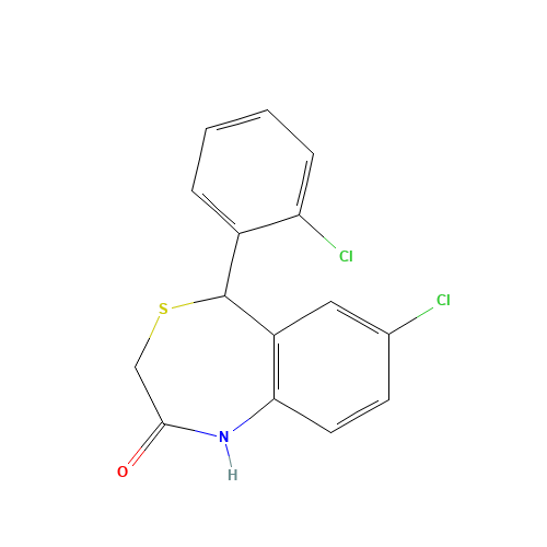 7-CHLORO-5-(2-CHLOROPHENYL)-1,5-DIHYDRO-4,1-BENZOTHIAZEPIN-2(3H)-ONE (CAS: 75450-34-9) - Related Chemical Product