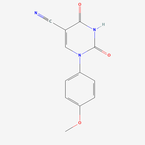 1-(4-METHOXYPHENYL)-2,4-DIOXO-1,2,3,4-TETRAHYDRO-5-PYRIMIDINECARBONITRILE (CAS: 75837-81-9) - Chemical Structure and Molecular Formula 