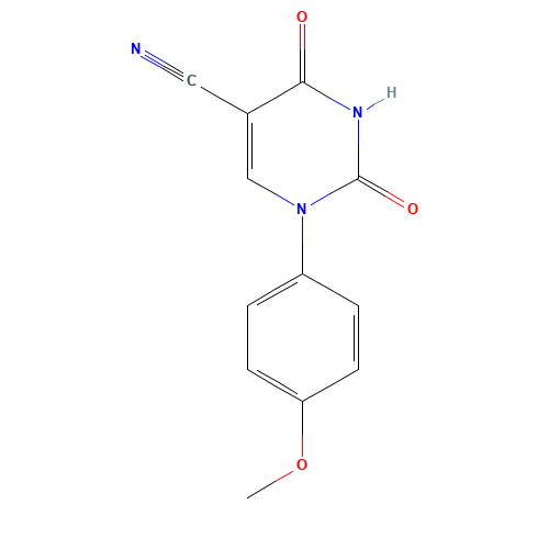 1-(4-METHOXYPHENYL)-2,4-DIOXO-1,2,3,4-TETRAHYDRO-5-PYRIMIDINECARBONITRILE (CAS: 75837-81-9) - Related Chemical Product
