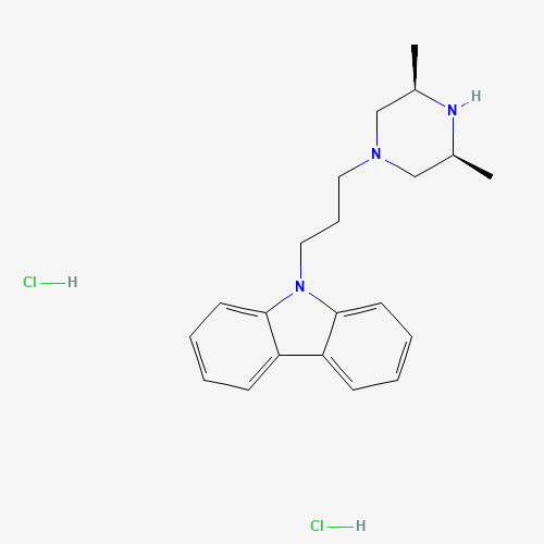 9-[3-(CIS-3,5-DIMETHYL-1-PIPERAZINYL)PROPYL]-9H-CARBAZOLE DIHYDROCHLORIDE (CAS: 75859-03-9) - Chemical Structure and Molecular Formula 
