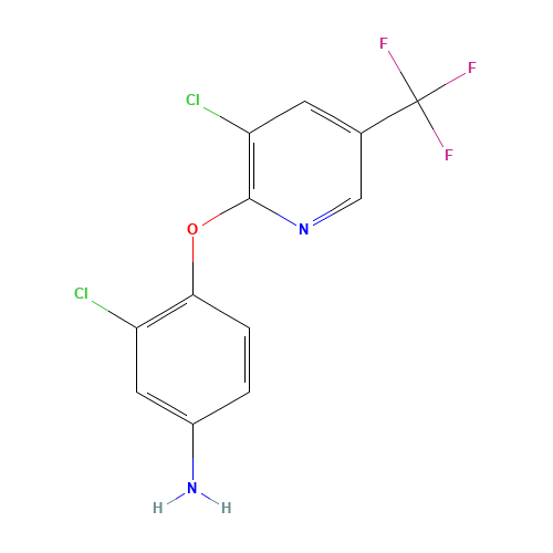 3-CHLORO-4-([3-CHLORO-5-(TRIFLUOROMETHYL)-2-PYRIDINYL]OXY)ANILINE (CAS: 76471-06-2) - Chemical Structure and Molecular Formula 
