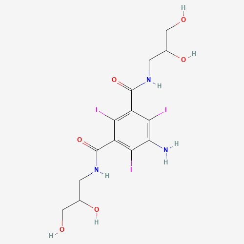 5-Amino-N,N'-bis(2,3-dihydroxypropyl)-2,4,6-triiodo-1,3-benzenedicarboxamide (CAS: 76801-93-9) - Chemical Structure and Molecular Formula 