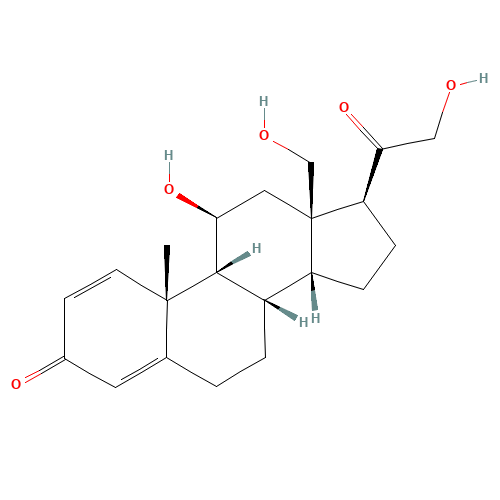 1,4-PREGNADIEN-11-BETA,18,21-DIOL-3,20-DIONE (CAS: 76959-24-5) - Chemical Structure and Molecular Formula 