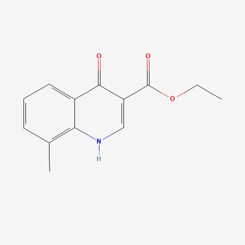 4-HYDROXY-8-METHYLQUINOLINE-3-CARBOXYLIC ACID ETHYL ESTER (CAS: 77156-75-3) - Chemical Structure and Molecular Formula 