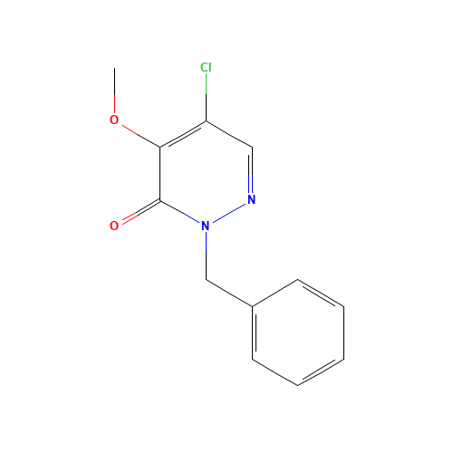 2-BENZYL-5-CHLORO-4-METHOXY-3(2H)-PYRIDAZINONE (CAS: 77541-65-2) - Chemical Structure and Molecular Formula 
