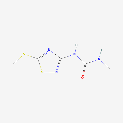 1-METHYL-3-(5-METHYLTHIO-1,2,4-THIADIAZOL-3-YL)UREA (CAS: 78430-01-0) - Chemical Structure and Molecular Formula 