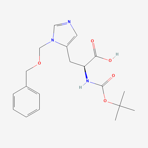 N-Boc-N'-benzyloxymethyl-L-histidine (CAS: 79950-65-5) - Chemical Structure and Molecular Formula 