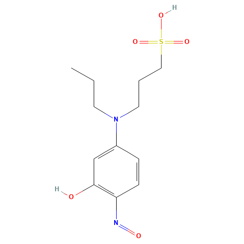 2-NITROSO-5-(N-PROPYL-3-SULFOPROPYLAMINO)PHENOL (CAS: 80459-15-0) - Chemical Structure and Molecular Formula 