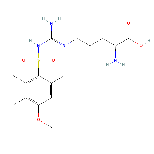 H-ARG(MTR)-OH (CAS: 80745-10-4) - Chemical Structure and Molecular Formula 