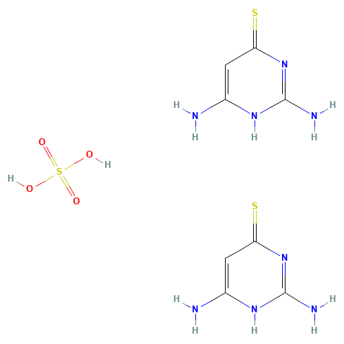 2,4-DIAMINO-6-MERCAPTOPYRIMIDINE HEMISULFATE (CAS: 81012-96-6) - Chemical Structure and Molecular Formula 