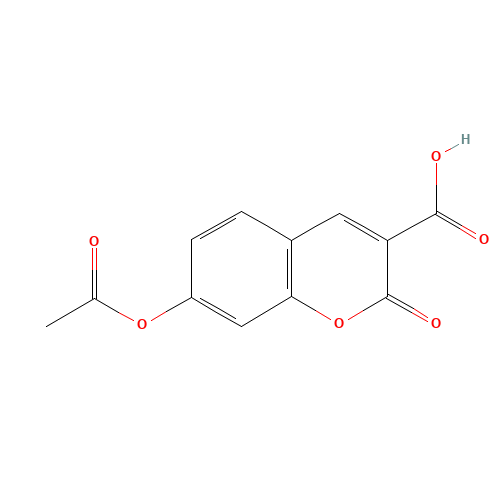 3-CARBOXYUMBELLIFERYL ACETATE (CAS: 81017-23-4) - Chemical Structure and Molecular Formula 