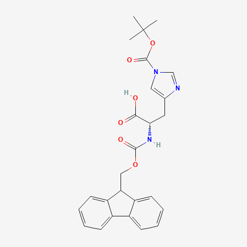 FMOC-HIS(BOC)-OH (CAS: 81379-52-4) - Chemical Structure and Molecular Formula 