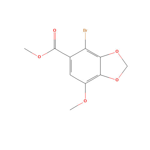 4-BROMO-7-METHOXY-BENZO[1,3]DIOXOLE-5-CARBOXYLIC ACID METHYL ESTER (CAS: 81474-46-6) - Chemical Structure and Molecular Formula 