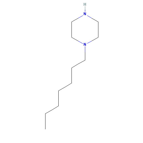 1-(1-HEPTYL)-PIPERAZINE (CAS: 82502-77-0) - Chemical Structure and Molecular Formula 