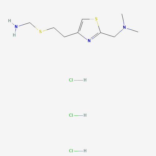 2-(DIMETHYLAMINOMETHYL)-4-(2-AMINOMETHYLTHIOMETHYL)THIAZOLE TRIHYDROCHLORIDE (CAS: 82586-74-1) - Chemical Structure and Molecular Formula 