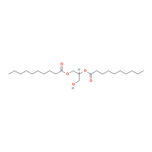 (+/-)-1,2-DIDECANOYLGLYCEROL (CAS: 82950-64-9) - Chemical Structure and Molecular Formula 
