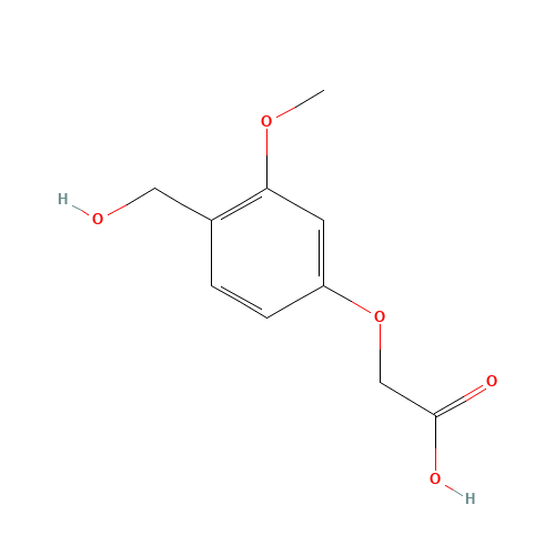 4-HYDROXYMETHYL-3-METHOXYPHENOXYACETIC ACID (CAS: 83590-77-6) - Chemical Structure and Molecular Formula 