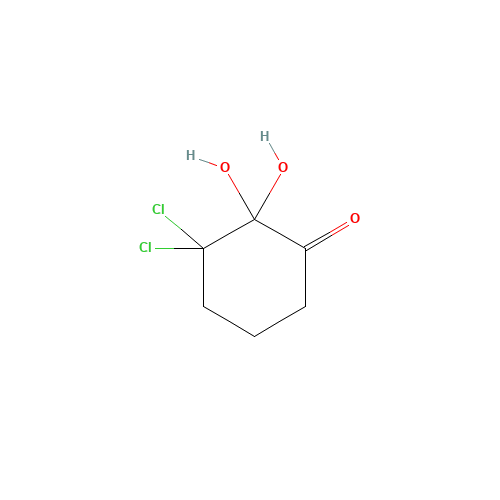 3,3-DICHLORO-2,2-DIHYDROXYCYCLOHEXANONE (CAS: 83878-01-7) - Chemical Structure and Molecular Formula 
