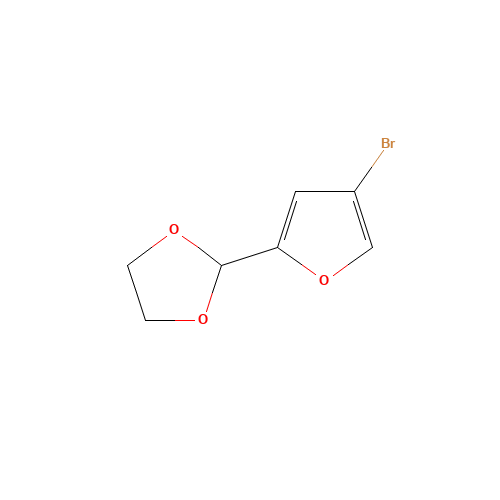 4-BROMOFURAN-2-CARBOXALDEHYDE ETHYLENE GLYCOL ACETAL (CAS: 83953-42-8) - Chemical Structure and Molecular Formula 