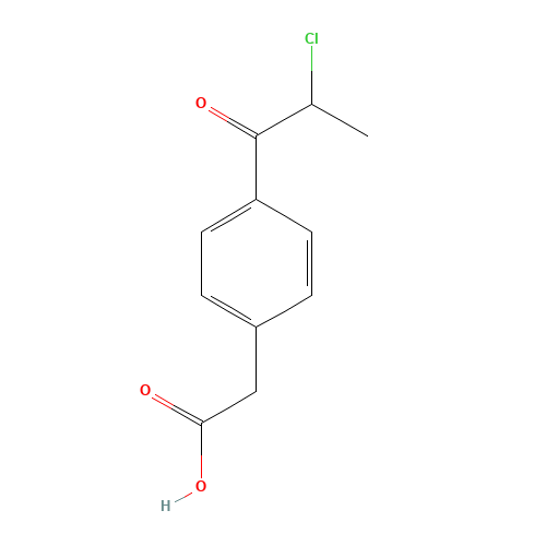 4-(2-CHLOROPROPIONYL)PHENYLACETIC ACID (CAS: 84098-73-7) - Chemical Structure and Molecular Formula 