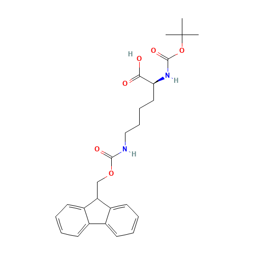 N-Boc-N'-Fmoc-L-Lysine (CAS: 84624-27-1) - Chemical Structure and Molecular Formula 