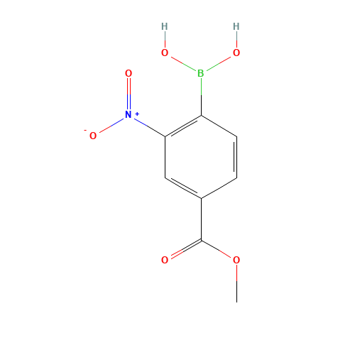 4-METHOXYCARBONYL-2-NITROPHENYLBORONIC ACID (CAS: 85107-55-7) - Chemical Structure and Molecular Formula 