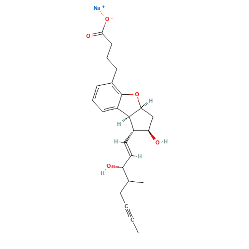 Beraprost sodium (CAS: 88475-69-8) - Chemical Structure and Molecular Formula 