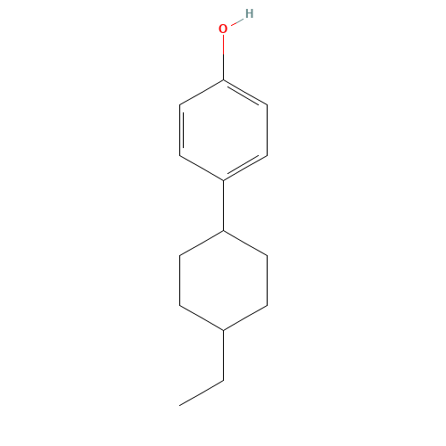 4-(TRANS-4-ETHYLCYCLOHEXYL)PHENOL (CAS: 89100-78-7) - Chemical Structure and Molecular Formula 