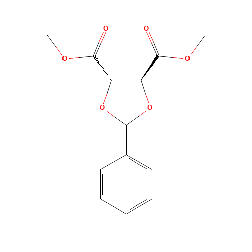 (+)-DIMETHYL 2,3-O-BENZYLIDENE-D-TARTRATE (CAS: 91326-83-9) - Chemical Structure and Molecular Formula 