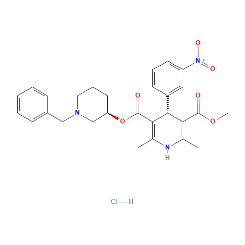 Benidipine hydrochloride (CAS: 91599-74-5) - Chemical Structure and Molecular Formula 
