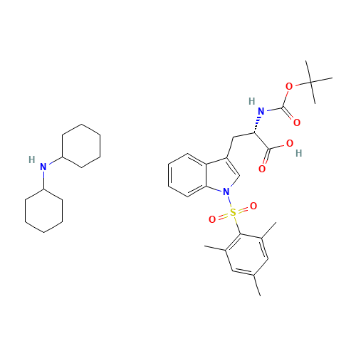 BOC-TRP(MTS)-OH DCHA (CAS: 92916-48-8) - Chemical Structure and Molecular Formula 