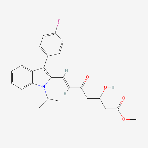 3-Methyl(E)-7-[3-(4-fluorophenyl)-1-methylethyl-indol-2-yl]-3-hydroxy-5-oxohept-6-enoate (CAS: 93957-52-9) - Related Chemical Product