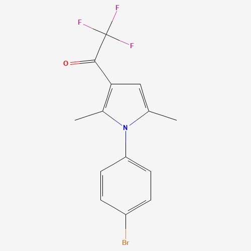 1-[1-(4-BROMOPHENYL)-2,5-DIMETHYL-1H-PYRROL-3-YL]-2,2,2-TRIFLUORO-1-ETHANONE (CAS: 95337-69-2) - Chemical Structure and Molecular Formula 