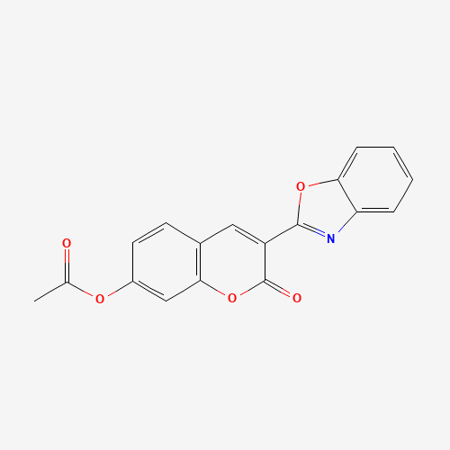 3-(2-BENZOXAZOLYL)UMBELLIFERYL ACETATE (CAS: 97004-78-9) - Chemical Structure and Molecular Formula 